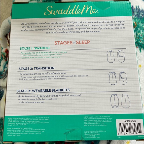 SwaddleMe Stages of Sleep Set - Green and White - Picture 2 of 2